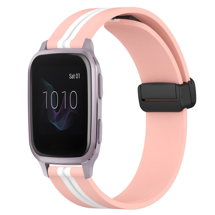 20mm Folding Magnetic Clasp Silicone Watch Band, For Garmin Forerunner 55, For Garmin Venu, For Garmin Venu SQ, For Garminmove Luxe