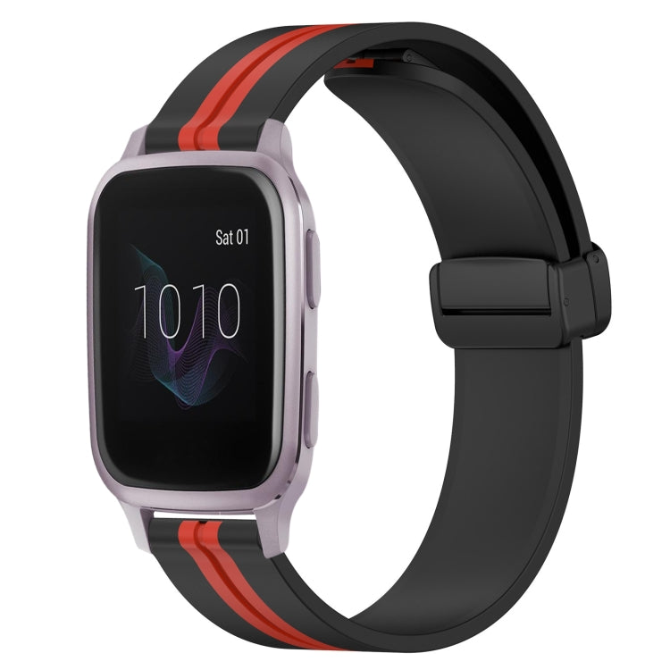 20mm Folding Magnetic Clasp Silicone Watch Band, For Garmin Forerunner 55, For Garmin Venu, For Garmin Venu SQ, For Garminmove Luxe