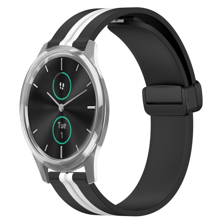 20mm Folding Magnetic Clasp Silicone Watch Band, For Garmin Forerunner 55, For Garmin Venu, For Garmin Venu SQ, For Garminmove Luxe