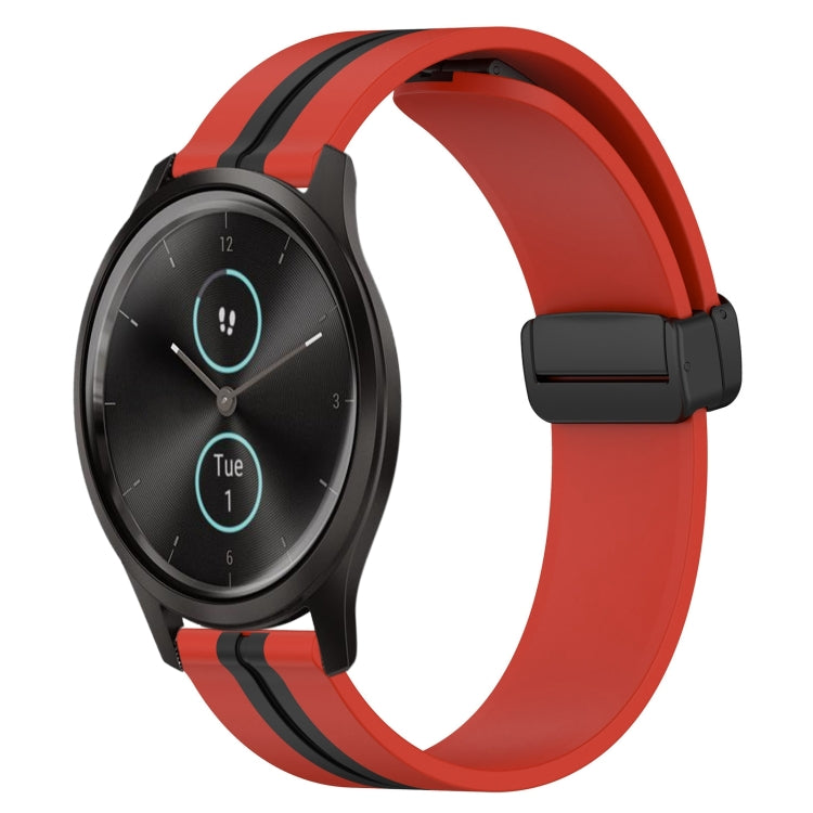 20mm Folding Magnetic Clasp Silicone Watch Band, For Garmin Garminmove Style, For Garmin Forerunner 645 Music, For Garmin Forerunner Sq2, For Garmin Forerunner Sq2 Music