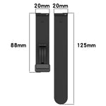 20mm Folding Magnetic Clasp Silicone Watch Band, For Garmin Garminmove Style, For Garmin Forerunner 645 Music, For Garmin Forerunner Sq2, For Garmin Forerunner Sq2 Music