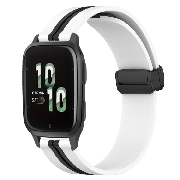 20mm Folding Magnetic Clasp Silicone Watch Band, For Garmin Garminmove Style, For Garmin Forerunner 645 Music, For Garmin Forerunner Sq2, For Garmin Forerunner Sq2 Music