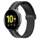 20mm Folding Magnetic Clasp Silicone Watch Band, For Samsung Galaxy Watch Active 2 40mm, For Samsung Galaxy Watch Active 2 44mm, For Samsung Galaxy Watch 42mm