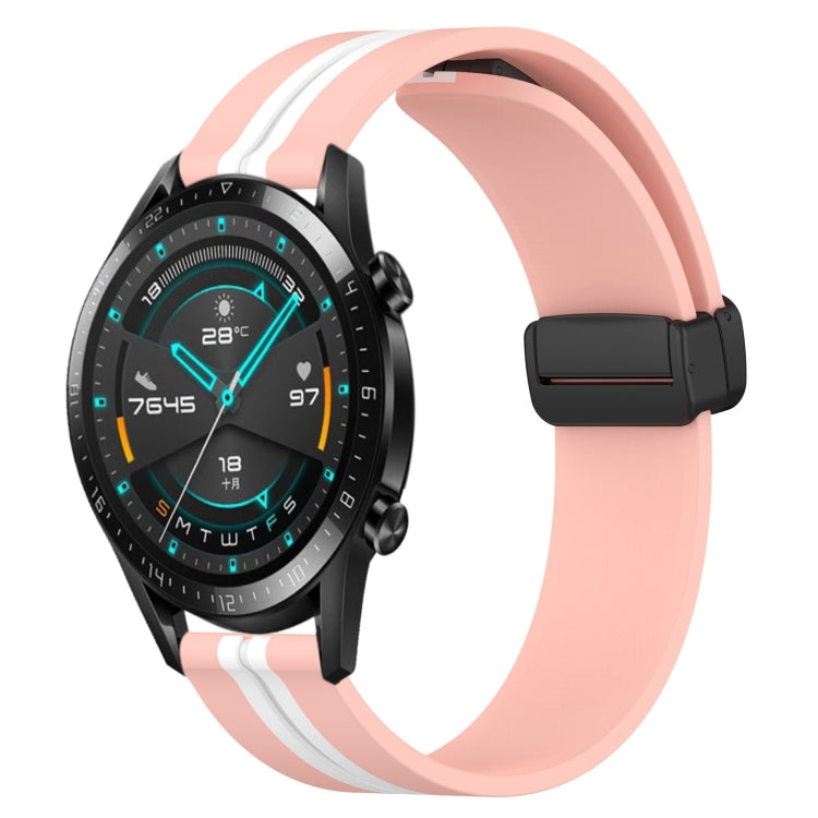 20mm Folding Magnetic Clasp Silicone Watch Band, For Huawei Watch GT3 Pro 43mm, For Huawei Watch GT3 42mm, For Huawei Watch GT2 42mm, For Huawei Watch 2