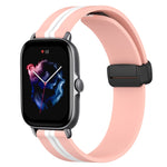 20mm Folding Magnetic Clasp Silicone Watch Band, For Amazfit GTS 4, For Amazfit GTS 3, For Amazfit GTS 2 Mini, For Amazfit GTS 2