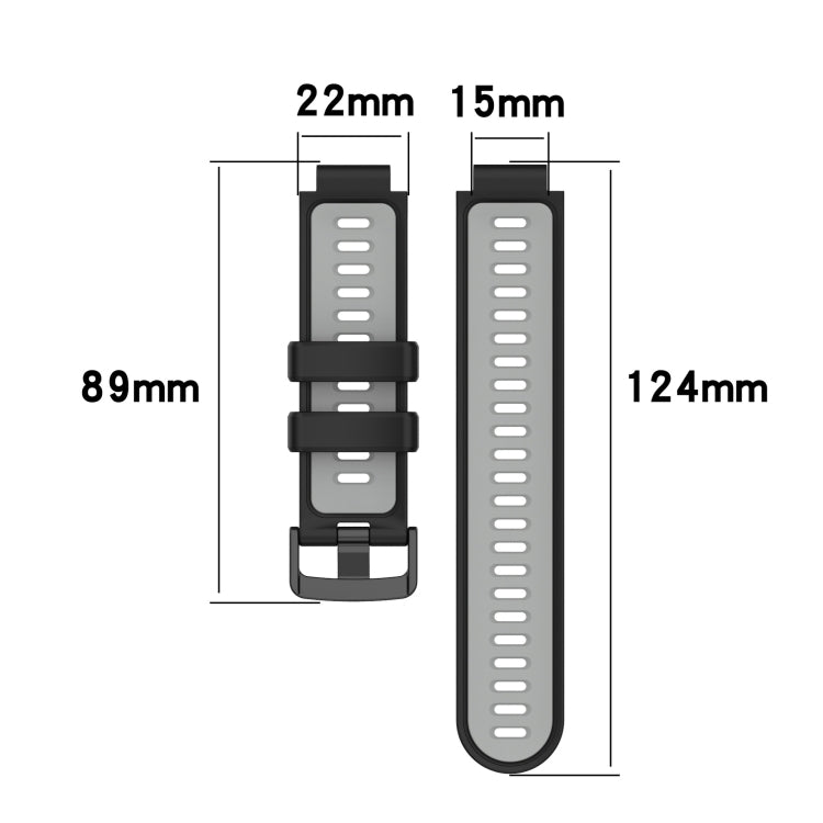 Two-Color Silicone Watch Band, For Garmin Approach S20, For Garmin Approach S5, For Garmin Approach S6