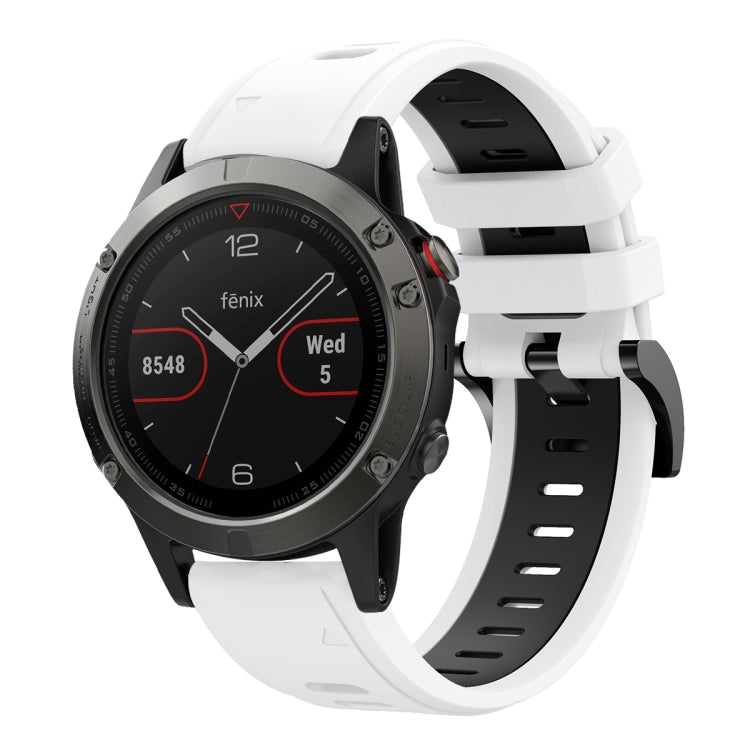 22mm Two-Color Sports Silicone Watch Band, For Garmin Fenix 5, For Garmin Fenix 5 Plus, For Garmin Quatix 5, For Garmin Quatix 5 Sapphire
