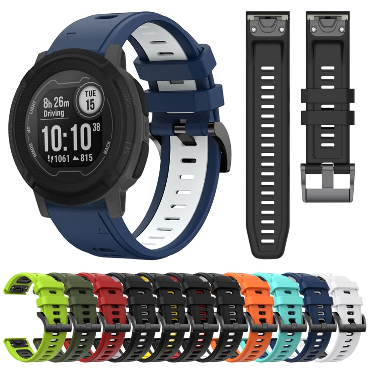 22mm Two-Color Sports Silicone Watch Band, For Garmin Instinct, For Garmin Descent G1