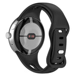 Water Drop Slimming Butterfly Button Solid Silicone Band, For Google Pixel Watch 4 / 3 / 2 / 1 41mm