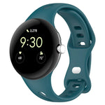 Water Drop Slimming Butterfly Button Solid Silicone Band, For Google Pixel Watch 4 / 3 / 2 / 1 41mm