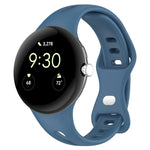 Water Drop Slimming Butterfly Button Solid Silicone Band, For Google Pixel Watch 4 / 3 / 2 / 1 41mm