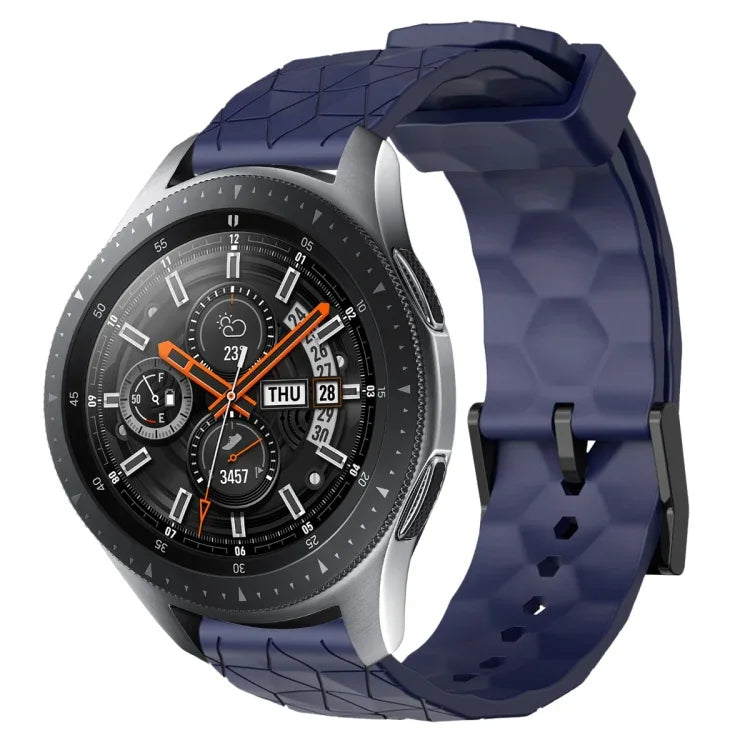 22mm Football Pattern Solid Color Silicone Watch Band, For Samsung Galaxy Watch3 45mm, For Samsung Galaxy Watch 46mm, For Samsung Gear S3 Classic, For Samsung Gear S3 Frontier