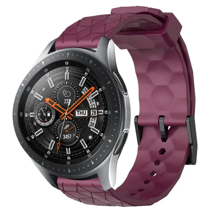 22mm Football Pattern Solid Color Silicone Watch Band, For Samsung Galaxy Watch3 45mm, For Samsung Galaxy Watch 46mm, For Samsung Gear S3 Classic, For Samsung Gear S3 Frontier