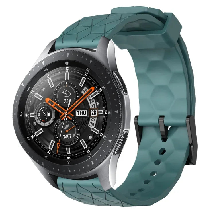 22mm Football Pattern Solid Color Silicone Watch Band, For Samsung Galaxy Watch3 45mm, For Samsung Galaxy Watch 46mm, For Samsung Gear S3 Classic, For Samsung Gear S3 Frontier