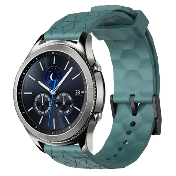 22mm Football Pattern Solid Color Silicone Watch Band, For Samsung Galaxy Watch3 45mm, For Samsung Galaxy Watch 46mm, For Samsung Gear S3 Classic, For Samsung Gear S3 Frontier