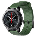 22mm Football Pattern Solid Color Silicone Watch Band, For Samsung Galaxy Watch3 45mm, For Samsung Galaxy Watch 46mm, For Samsung Gear S3 Classic, For Samsung Gear S3 Frontier