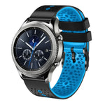 22mm Perforated Two-Color Silicone Watch Band, For Samsung Galaxy Watch3 45mm, For Samsung Galaxy Watch 46mm, For Samsung Gear S3 Classic, For Samsung Gear S3 Frontier