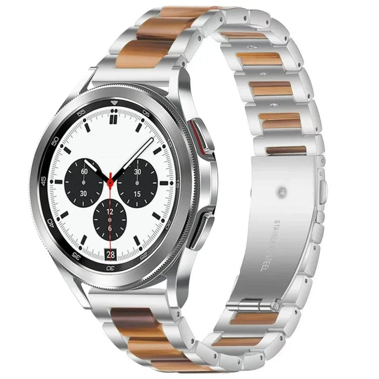 Interbead Resin Metal Watch Band, For Galaxy Watch 4 Classic 42 / 46mm