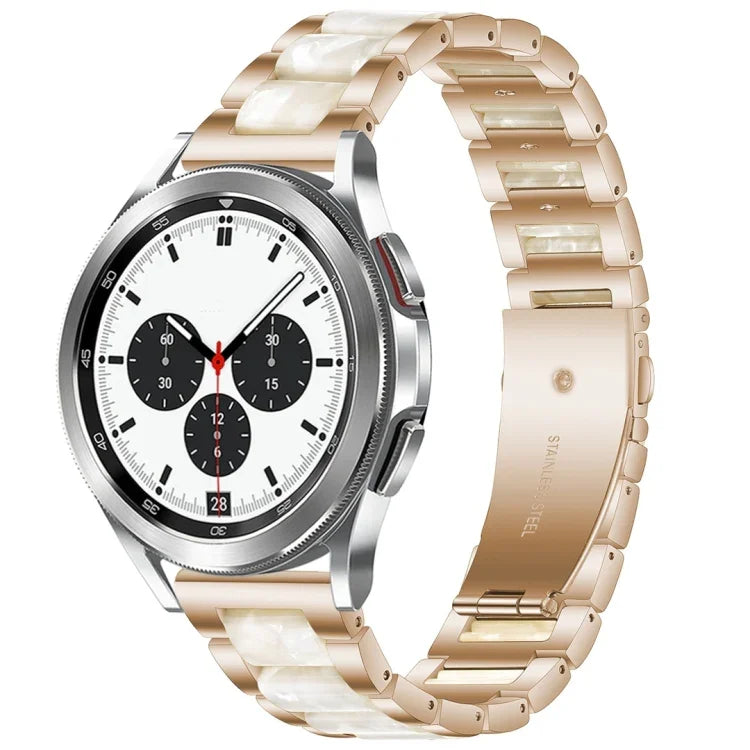 Interbead Resin Metal Watch Band, For Galaxy Watch 4 Classic 42 / 46mm