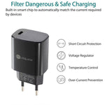 PD11 Single PD3.0 USB-C / Type-C 20W Fast Charger with 1m Type-C to Type-C Data Cable, EU Plug, EU Plug + Type-C to Type-C Cable