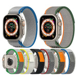 Double Color Nylon Hook and Loop Fastener Watch Band, For Apple Watch Ultra 49mm, For Apple Watch Series 8&7 45mm/SE 2&6&SE&5&4 44mm, For Apple Watch Series 8&7 41mm/SE 2&6&SE&5&4 40mm