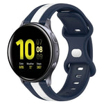 20mm Butterfly Buckle Two-Color Silicone Watch Band, For Samsung Galaxy Watch Active 2 44mm, For Samsung Galaxy Watch 42mm