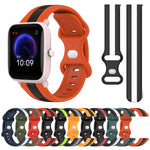20mm Butterfly Buckle Two-Color Silicone Watch Band, For Amazfit Pop