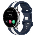 22mm Butterfly Buckle Two-Color Silicone Watch Band, For Amazfit GTR 2, For Amazfit 3, For Amazfit GTR 47mm
