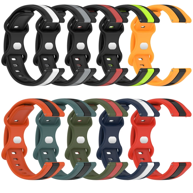 22mm Butterfly Buckle Two-Color Silicone Watch Band, For Amazfit GTR 2, For Amazfit 3, For Amazfit GTR 47mm
