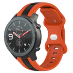 22mm Butterfly Buckle Two-Color Silicone Watch Band, For Amazfit GTR 2, For Amazfit 3, For Amazfit GTR 47mm