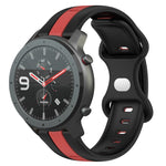 22mm Butterfly Buckle Two-Color Silicone Watch Band, For Amazfit GTR 2, For Amazfit 3, For Amazfit GTR 47mm