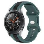 22mm Butterfly Buckle Two-Color Silicone Watch Band, For Samsung Galaxy Watch3 45mm, For Samsung Galaxy Watch 46mm, For Samsung Gear S3 Classic, For Samsung Gear S3 Frontier