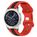 22mm Butterfly Buckle Two-Color Silicone Watch Band, For Samsung Galaxy Watch3 45mm, For Samsung Galaxy Watch 46mm, For Samsung Gear S3 Classic, For Samsung Gear S3 Frontier