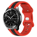 22mm Butterfly Buckle Two-Color Silicone Watch Band, For Samsung Galaxy Watch3 45mm, For Samsung Galaxy Watch 46mm, For Samsung Gear S3 Classic, For Samsung Gear S3 Frontier