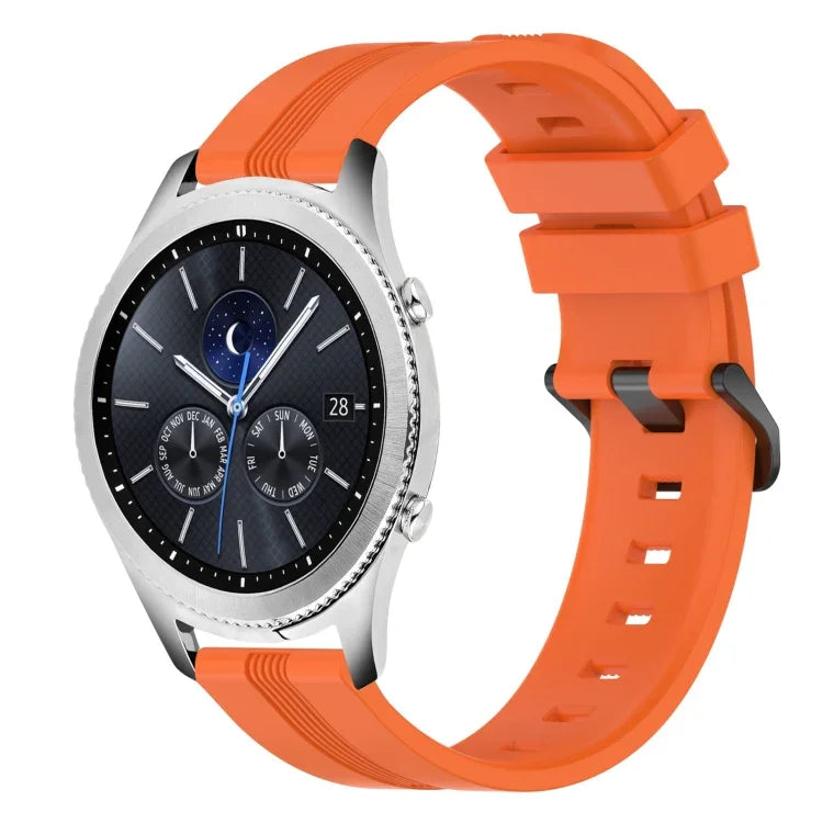 22mm Concave Striped Slicone Watch Band, For Samsung Galaxy Watch3 45mm, For Samsung Galaxy Watch 46mm, For Samsung Gear S3 Classic, For Samsung Gear S3 Frontier