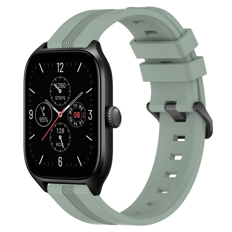 20mm Concave Striped Slicone Watch Band, For Amazfit GTS 4, For Amazfit GTS 3, For Amazfit GTS 2E, For Amazfit GTS 2 Mini