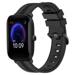 20mm Concave Striped Slicone Watch Band, For Amazfit Pop