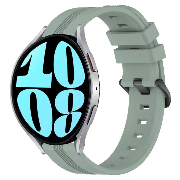 20mm Concave Striped Slicone Watch Band, For Samsung Galaxy Watch 6 40mm, For Samsung Galaxy Watch 6 Classic 43mm