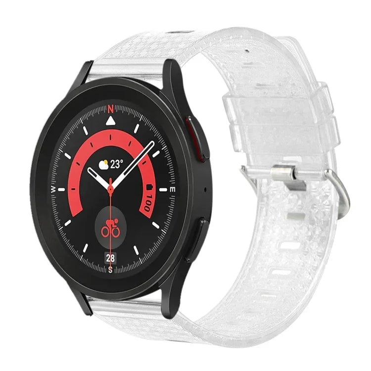 20mm Transparent Shiny Diamond TPU Watch Band, For Samsung Galaxy Watch 3 41mm, For Samsung Galaxy Watch 42mm, For Samsung Galaxy Watch5 40mm / 44mm, For Samsung Galaxy Watch5 Pro, For Samsung Galaxy Watch4 / Watch4 Classic, For Samsung Galaxy Watch3 4...