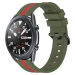 22mm Vertical Two-Color Silicone Watch Band, For Samsung Galaxy Watch3 45mm, For Samsung Galaxy Watch 46mm, For Samsung Gear S3 Classic, For Samsung Gear S3 Frontier