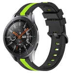 22mm Vertical Two-Color Silicone Watch Band, For Samsung Galaxy Watch3 45mm, For Samsung Galaxy Watch 46mm, For Samsung Gear S3 Classic, For Samsung Gear S3 Frontier