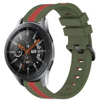 22mm Vertical Two-Color Silicone Watch Band, For Samsung Galaxy Watch3 45mm, For Samsung Galaxy Watch 46mm, For Samsung Gear S3 Classic, For Samsung Gear S3 Frontier