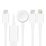 For Apple Watch Series & Phone with Dual Type-C Plug 3 in 1 USB Magnetic Charging Cable 4ft/1.2m, DS-XB020