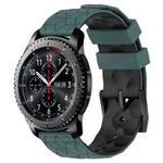 22mm Football Pattern Two-Color Silicone Watch Band, For Samsung Galaxy Watch3 45mm, For Samsung Galaxy Watch 46mm, For Samsung Gear S3 Classic, For Samsung Gear S3 Frontier