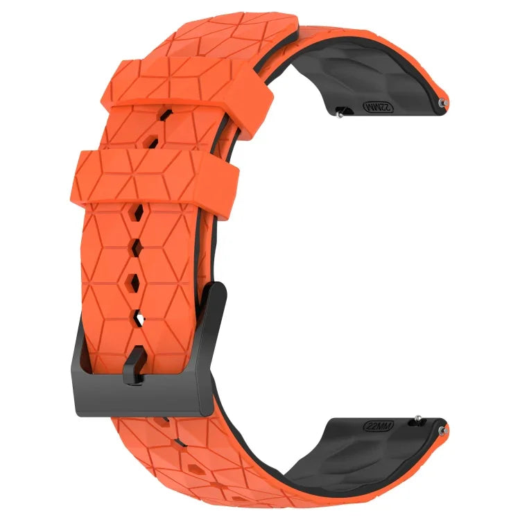20mm Football Pattern Two-Color Silicone Watch Band, For Samsung Galaxy Watch Active 2 44mm, For Samsung Galaxy Watch 42mm