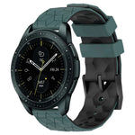 20mm Football Pattern Two-Color Silicone Watch Band, For Samsung Galaxy Watch Active 2 44mm, For Samsung Galaxy Watch 42mm