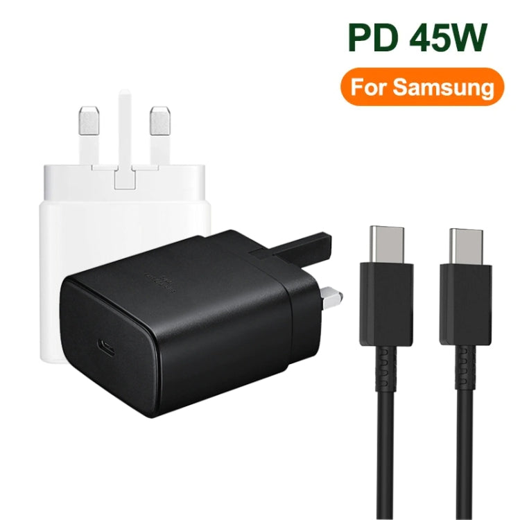 M135 45W USB-C / Type-C Port Fast Charger with 5A Type-C to Type-C Cable, UK Plug, UK Plug + Type-C Cable