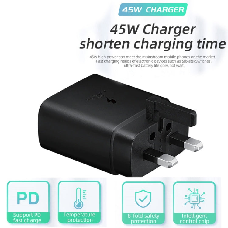 M135 45W USB-C / Type-C Port Fast Charger with 5A Type-C to Type-C Cable, UK Plug, UK Plug + Type-C Cable