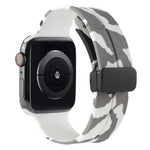 Magnetic Clasp Camouflage Silicone Watch Band, For Apple Watch Ultra 49mm, For Apple Watch Series 8&7 45mm, For Apple Watch Series 8&7 41mm
