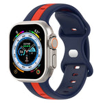 Butterfly Buckle Two-Color Silicone Watch Band, For Apple Watch Ultra 49mm, For Apple Watch Series 8&7 45mm, For Apple Watch Series 8&7 41mm